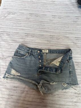 Agolde Light Blue Denim Shorts